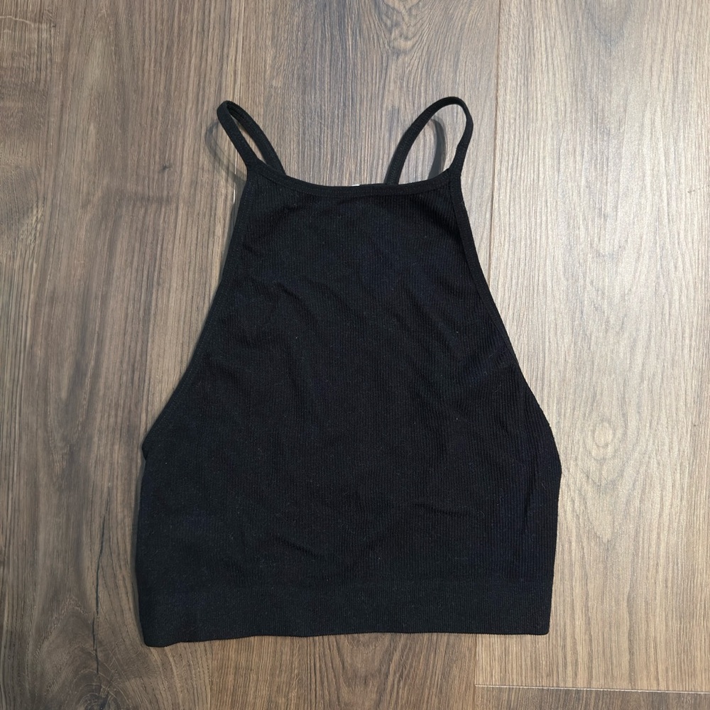 Bralette - black strappy crop top